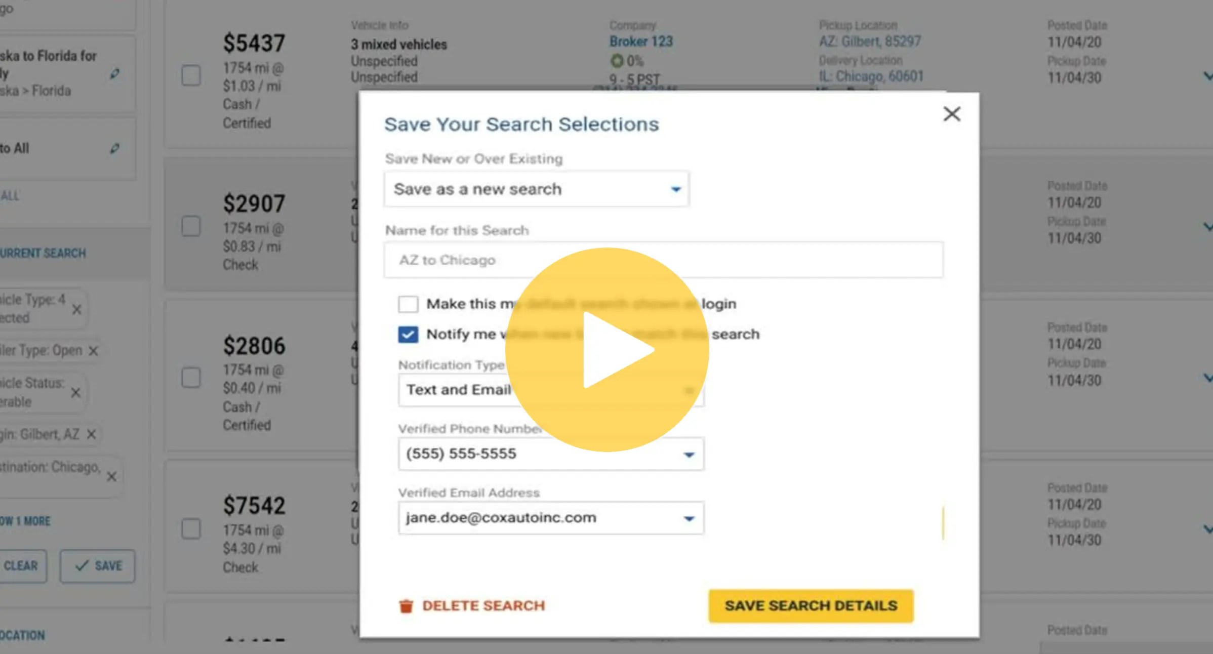 Creating a Saved Search Video